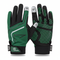 Men's green black full-finger cycling gloves with UV protection and anti-slip grip
