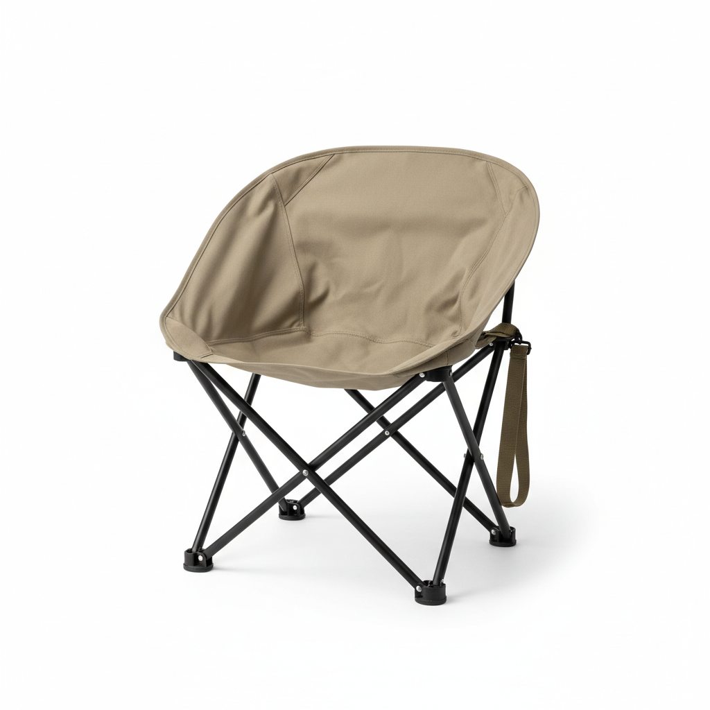 Outdoor Folding Moon Chair – Portable Low Back Camping Chair
